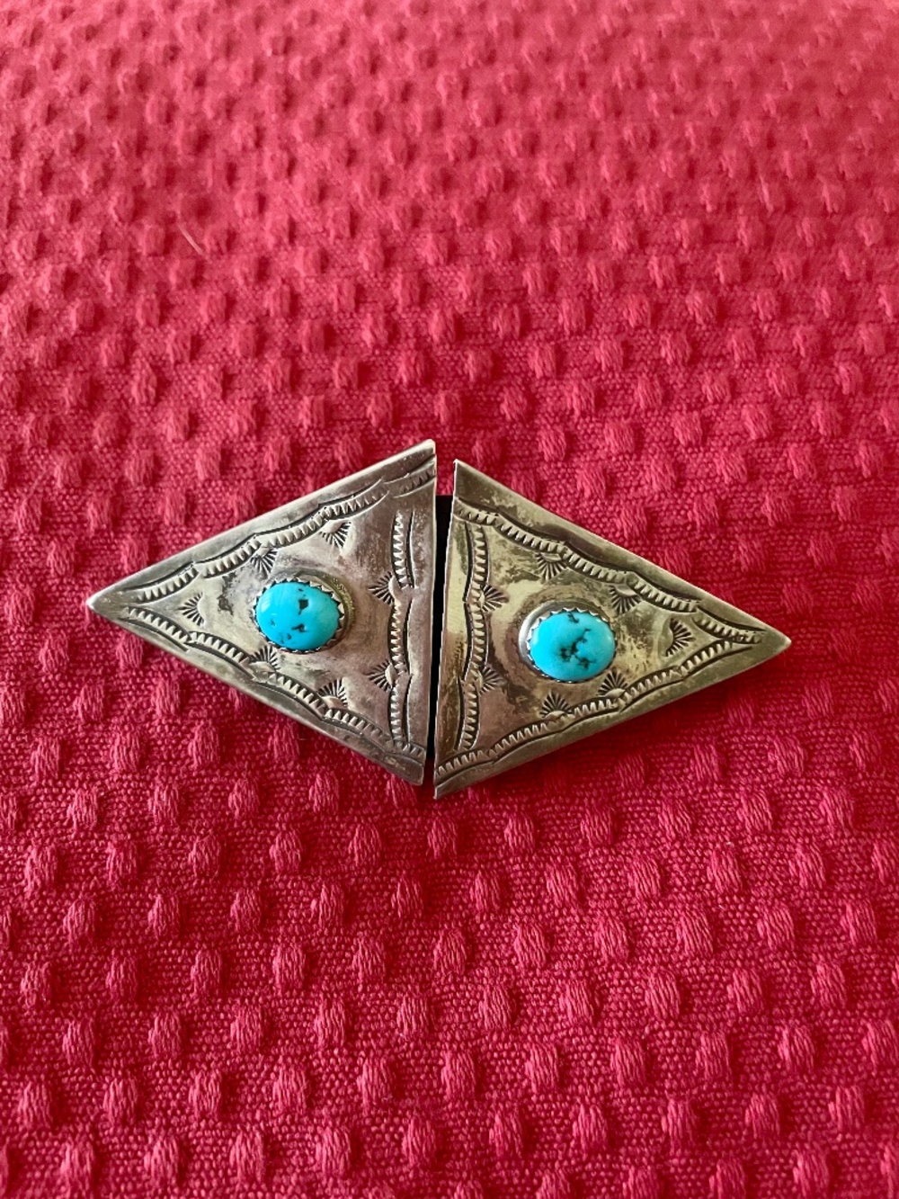 Vintage Native American Turquoise Collar Tips